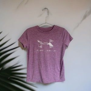 Under Armour Loose Girls Purple Short Sleeve YLG